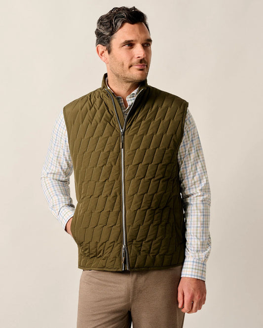 Belfry Quilted Puffer Vest in Mangrove by Johnnie-O