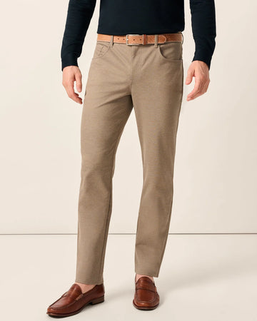 Burbank Stretch Knit 5-Pocket Pant in Khaki by Johnnie-O