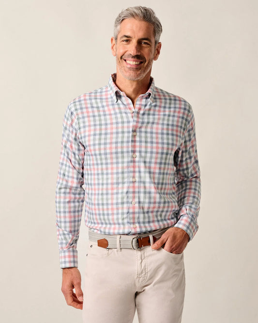 Callum Everyday Performance Button Down Shirt in Navy by Johnnie-O