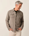 Carl Stretch Knit Flannel Lodge Shirt in Havana by Johnnie-O