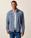 Carl Stretch Knit Flannel Lodge Shirt in Laguna Blue by Johnnie-O