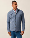 Carl Stretch Knit Flannel Lodge Shirt in Laguna Blue by Johnnie-O
