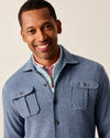 Carl Stretch Knit Flannel Lodge Shirt in Laguna Blue by Johnnie-O