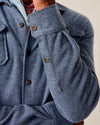 Carl Stretch Knit Flannel Lodge Shirt in Laguna Blue by Johnnie-O