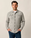 Carl Stretch Knit Flannel Lodge Shirt in Light Gray by Johnnie-O