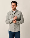 Carl Stretch Knit Flannel Lodge Shirt in Light Gray by Johnnie-O