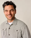 Carl Stretch Knit Flannel Lodge Shirt in Light Gray by Johnnie-O