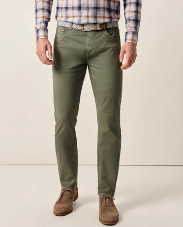 Carmel Sateen 5-Pocket Pant in Agave Green by Johnnie-O