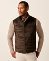 Corde Top Shelf Faux Suede Quilted Vest in Coffee by Johnnie-O