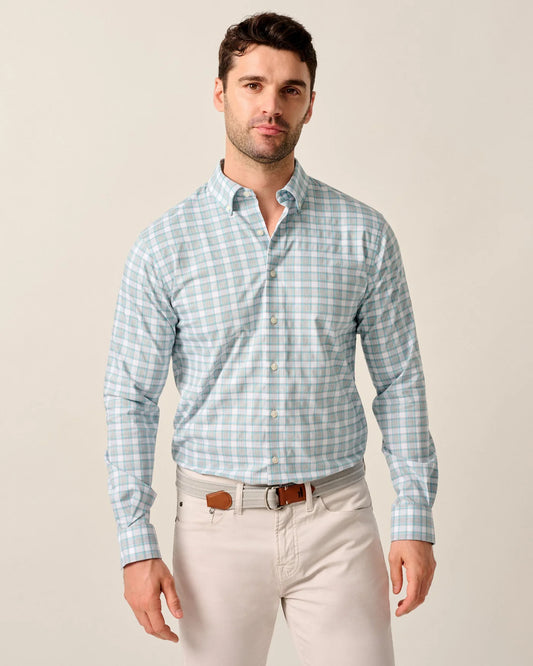 Gatlin Everyday Performance Button Down Shirt in Light Gray by Johnnie-O