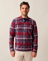 Gustaf Stretch Knit Flannel Lodge Shirt in Malibu Red by Johnnie-O