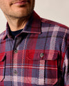 Gustaf Stretch Knit Flannel Lodge Shirt in Malibu Red by Johnnie-O