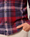 Gustaf Stretch Knit Flannel Lodge Shirt in Malibu Red by Johnnie-O