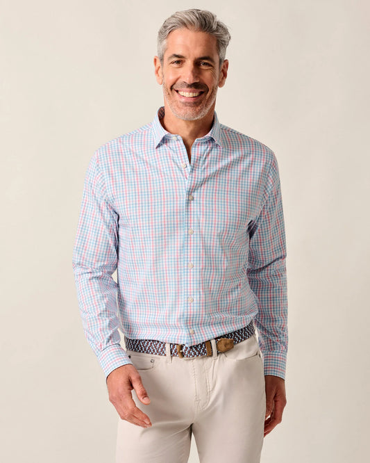 Han Everyday Performance Button Down Shirt in White by Johnnie-O