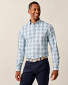 Hendley Everyday Performance Button Down Shirt in Laguna Blue by Johnnie-O