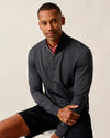 Jamie Jacquard Stretch 1/4-Zip Pullover in Black Seal by Johnnie-O