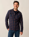 Judah Stretch Knit Flannel Lodge Shirt in Coffee by Johnnie-O