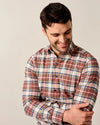 Knick Performance Flannel Button Down Shirt in Pumpkin by Johnnie-O