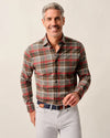 Langston Performance Flannel Button Down Shirt in Coffee by Johnnie-O