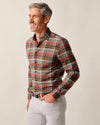 Langston Performance Flannel Button Down Shirt in Coffee by Johnnie-O