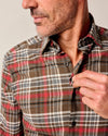 Langston Performance Flannel Button Down Shirt in Coffee by Johnnie-O