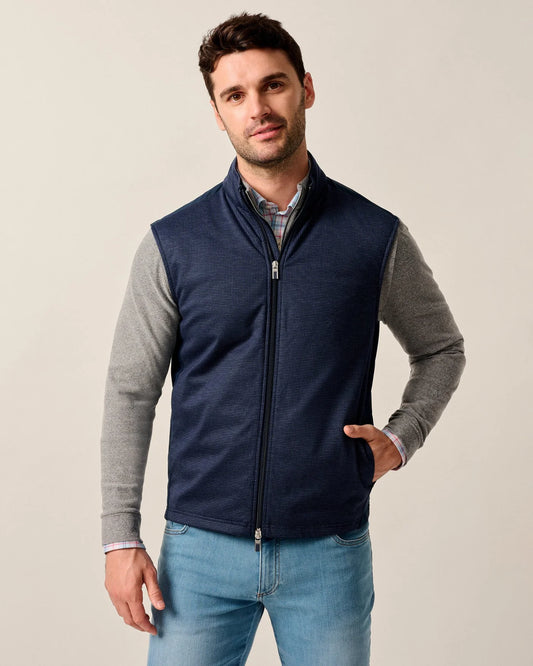 Lomond Printed Knit Vest with PrimaLoft® in Navy by Johnnie-O