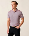 Lyndonn Stripe Performance Jersey Polo in Mango by Johnnie-O