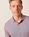 Lyndonn Stripe Performance Jersey Polo in Mango by Johnnie-O
