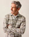 Marcelo Stretch Knit Flannel Lodge Shirt in Light Gray by Johnnie-O