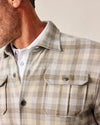 Marcelo Stretch Knit Flannel Lodge Shirt in Light Gray by Johnnie-O