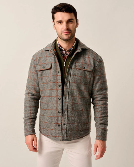McDowell Wool Quilt-Lined Shacket in Charcoal by Johnnie-O