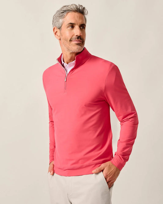 Motion Performance 1/4 Zip Pullover in Lobster by Johnnie-O