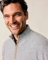 Niccolo Top Shelf Cashmere 1/4 Zip Sweater in Light Gray by Johnnie-O