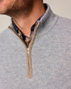 Niccolo Top Shelf Cashmere 1/4 Zip Sweater in Light Gray by Johnnie-O