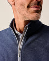 Reggie Ribbed Performance Vest in Navy by Johnnie-O