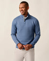 Rockwells Diamond-Quilted Henley Pullover in Laguna Blue by Johnnie-O