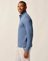 Rockwells Diamond-Quilted Henley Pullover in Laguna Blue by Johnnie-O