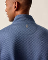 Rockwells Diamond-Quilted Henley Pullover in Laguna Blue by Johnnie-O