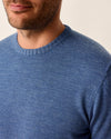 Ronald Merino Wool Crewneck Sweater in Laguna Blue by Johnnie-O