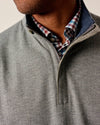 Rubin Herringbone Cotton Cashmere 1/4 Zip Pullover in Charcoal by Johnnie-O