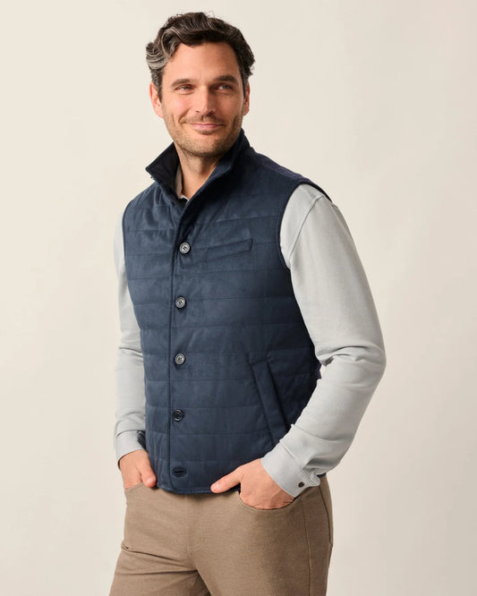 Sutter Top Shelf Quilted Puffer Vest in Navy by Johnnie-O