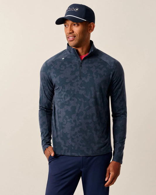 Viktor Stretch 1/4-Zip Pullover in Navy by Johnnie-O