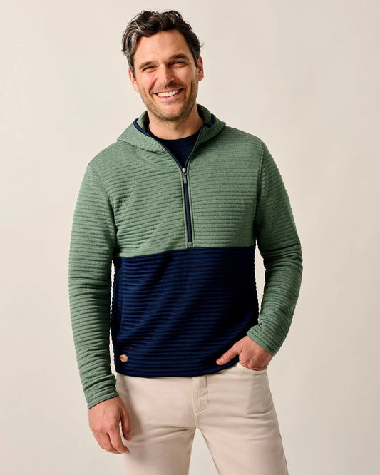 Werner Hooded 1/2-Zip Performance Pullover in Navy by Johnnie-O
