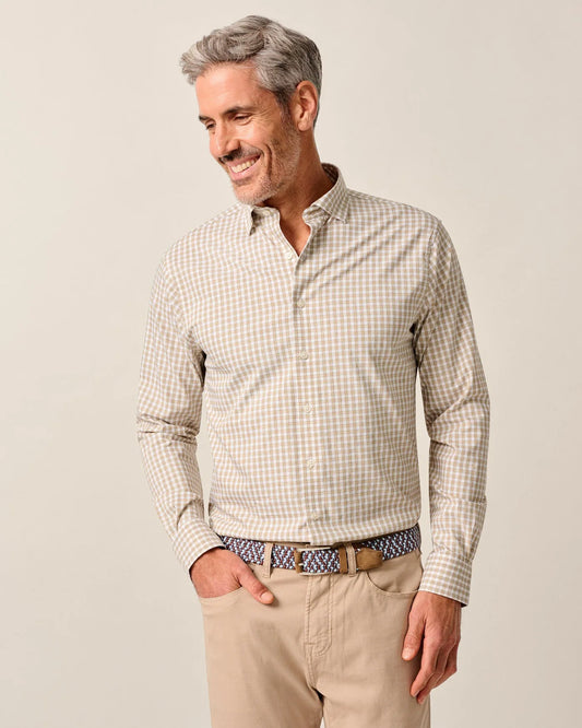 Westwood Performance Button Up Shirt in Hazelnut by Johnnie-O