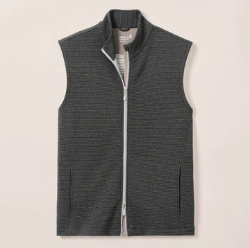 Reggie Ribbed Performance Vest in Black by Johnnie-O