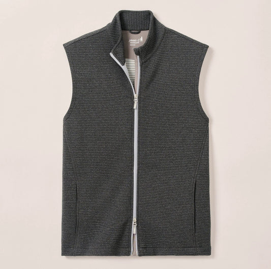 Reggie Ribbed Performance Vest in Black by Johnnie-O