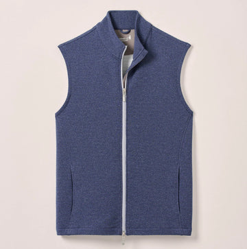Reggie Ribbed Performance Vest in Navy by Johnnie-O