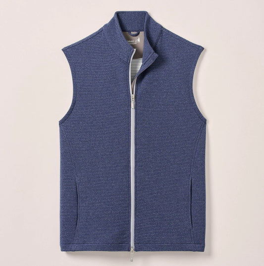 Reggie Ribbed Performance Vest in Navy by Johnnie-O