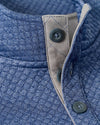 Rockwells Diamond-Quilted Henley Pullover in Laguna Blue by Johnnie-O