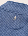 Rockwells Diamond-Quilted Henley Pullover in Laguna Blue by Johnnie-O